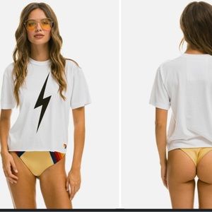 AVIATOR NATION BOLT T-SHIRT - white - size M